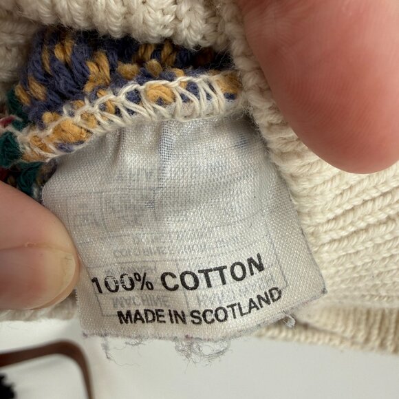 Jamie Watson 90’s Scotland Vintage Sweater Ducks Hearts Knit 100% Cotton - Picture 7 of 10